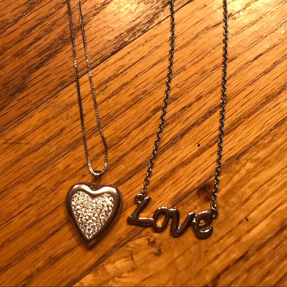 Heart Locket Necklace and “Love” Necklace